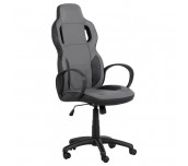 ДИРЕКТОРСКИ СТОЛ SPORTRACE 7510 ЕКО КОЖА ЧЕРЕН/СИВ