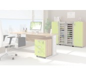 ШКАФ I-OFFICE С 2 СТЪКЛЕНИ ВРАТИ 800/400/1222ММ