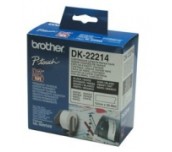 Brother DK-22214 White Continuous Length Paper Tape 12mm x 30.48m, Black on White