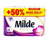 ТОАЛЕТНА ХАРТИЯ MILDE RELAX/SPA/BLUE 24БР 3ПЛ