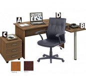 БЮРО, ПОМОЩЕН ПЛОТ, КОНТЕЙНЕР COMFORT + СТОЛ CHARLES