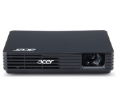 Projector Acer C120 LED (Black), Resolution: WVGA (854x480), max. WXGA (1280x800), Format: 16:9, Contrast: 1 000:1, Brightness: 100 lumens, Power over USB, Display over USB, Quick Start, Focus Control, Ultra-light and portable, 180 g, 120x82x26mm, Glossy