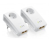 ZyXEL PLA5256 Twin Pack, 2x 1000Mbps Powerline Past-Thru Gigabit Adapter, Directplug design, 128-bit AEC Protection, WPS button, QoS Media Streaming, 1Gbps LAN port, Twin pack (2pcs)