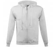 СУИТШЪРТ С КАЧУЛКА И ЦИП UNISEX 280ГР/М2 БЯЛ