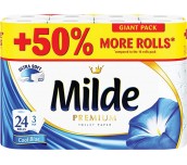 ТОАЛЕТНА ХАРТИЯ MILDE RELAX/BLUE 24БР 3ПЛ BLUE