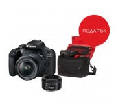 Canon EOS 2000D, black + EF-s 18-55mm f/3.5-5.6 IS II + EF 50mm f/1.8 STM + Canon BAG Shoulder SB100, Black