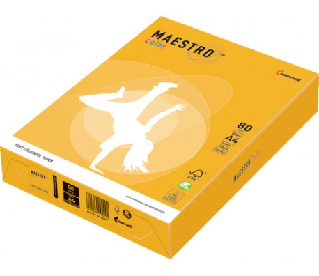 ЦВЕТНА ХАРТИЯ MAESTRO НАСИТЕН ЗЛАТИСТО ЖЪЛТ SY40 A4 250Л