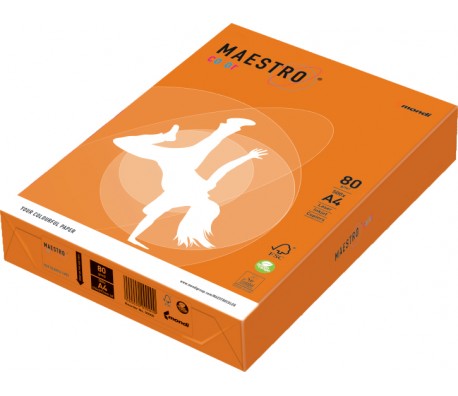 ЦВЕТНА ХАРТИЯ MAESTRO НАСИТЕН ОРАНЖЕВ OR43 A4 250Л
