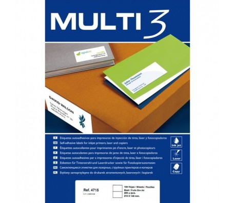 ЕТИКЕТИ ПРИНТЕРНИ MULTI 3 105/148 4БР А4
