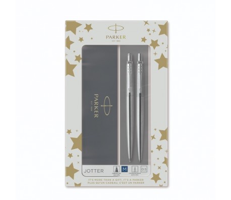 КОМПЛЕКТ PARKER ROYAL JOTTER STAINLESS STEEL CT - ХИМИКАЛКА И АВТОМАТИЧЕН МОЛИВ