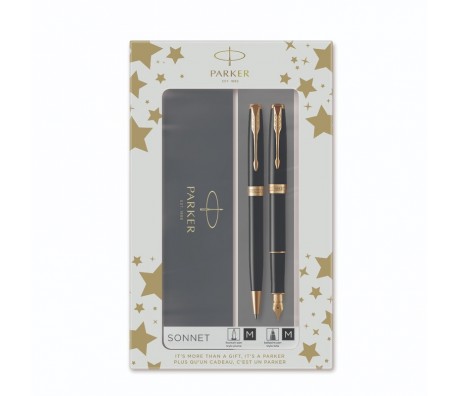 КОМПЛЕКТ PARKER ROYAL SONNET BLACK GT - ХИМИКАЛКА И ПИСАЛКА