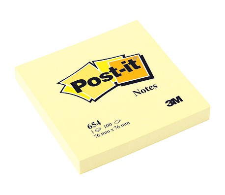 САМОЗАЛЕПВАЩИ ЛИСТЧЕТА 3М POST-IT 76X76 ЖЪЛТИ 654
