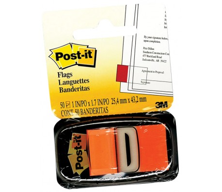 ИНДЕКСИ САМОЗАЛЕПВАЩИ 3М POST-IT 25/43 50БР ОРАНЖЕВ