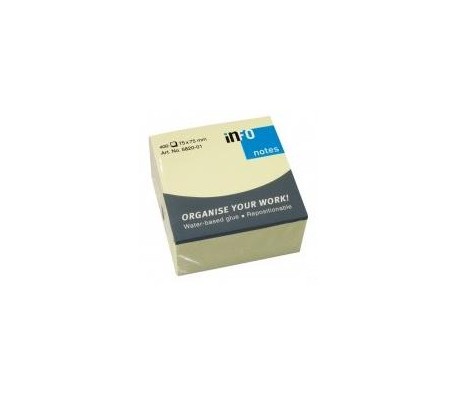 САМОЗАЛЕПВАЩИ ЛИСТЧЕТА INFO NOTES 75/75ММ 400Л ЖЪЛТИ