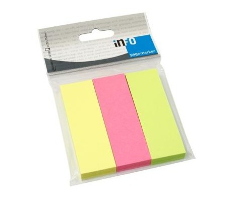 ИНДЕКСИ INFO NOTES 25/75MM 300Л 3 ЦВЯТА ХАРТИЕНИ НЕОН