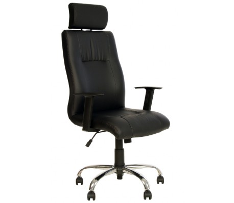 ДИРЕКТОРСКИ СТОЛ BUROKRAT ХРОМ ЕКО КОЖА ЧЕРЕН