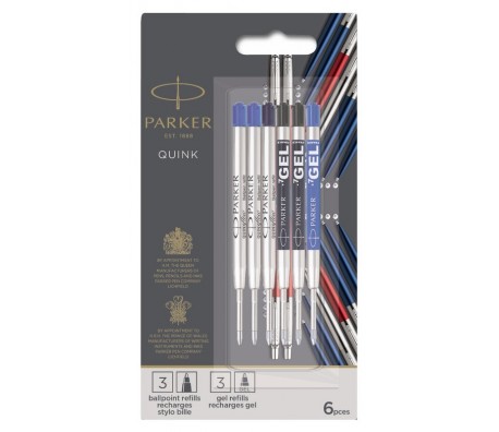 ОРИГИНАЛНИ ПЪЛНИТЕЛИ PARKER ЗА ХИМИКАЛКА И ГЕЛ ХИМИКАЛКА - 6 БРОЯ НА БЛИСТЕР - M