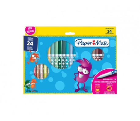 ФЛУМАСТЕРИ PAPERMATE KIDS COLOURING, 24 ЦВЯТА
