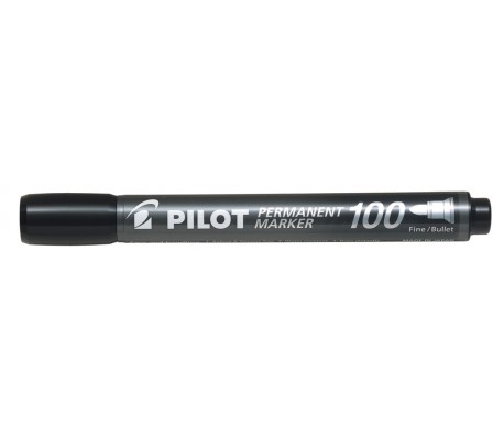 МАРКЕР ПЕРМАНЕНТЕН С ОБЪЛ ВРЪХ PILOT 100 ЧЕРЕН
