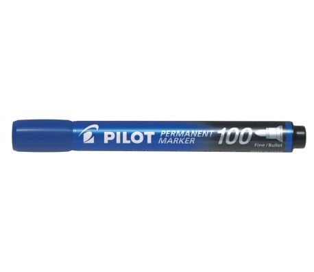 МАРКЕР ПЕРМАНЕНТЕН С ОБЪЛ ВРЪХ PILOT 100 СИН