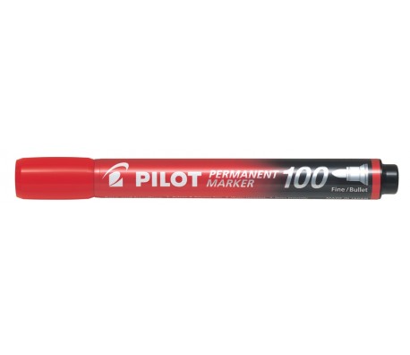 МАРКЕР ПЕРМАНЕНТЕН С ОБЪЛ ВРЪХ PILOT 100 ЧЕРВЕН