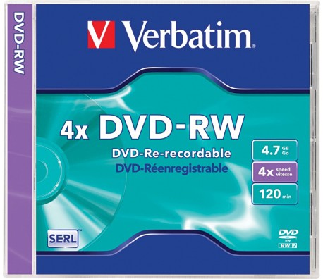 DVD-RW VERBATIM 4.7GB 4X КУТИЯ