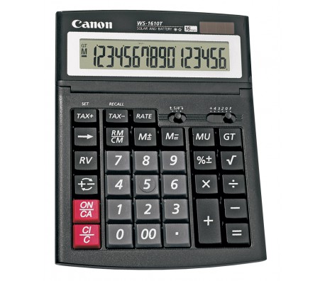 КАЛКУЛАТОР НАСТОЛЕН CANON WS-1610T 16 РАЗРЯДЕН ЧЕРЕН