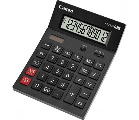 КАЛКУЛАТОР НАСТОЛЕН CANON AS-2200 12 РАЗРЯДЕН СИВ