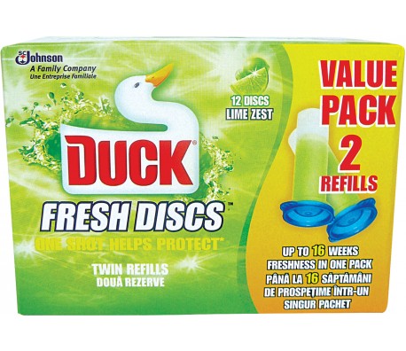 СВЕЖИ ДИСКОВЕ ЗА WC DUCK LEMON 2*36МЛ ПЪЛНИТЕЛ