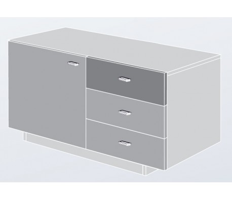 ПОМОЩЕН ШКАФ e-DESIGN 100/45/55 С 3 ЧЕКМЕДЖЕТА +1 ВРАТА