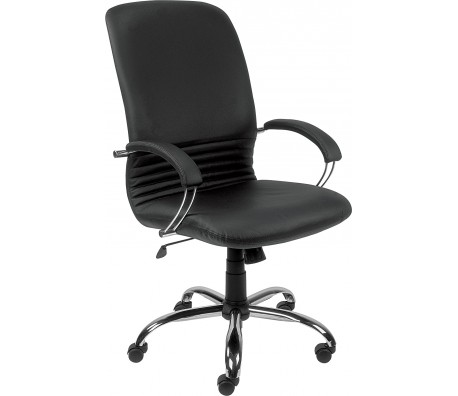 ДИРЕКТОРСКИ СТОЛ MIRAGE STEEL ЕСТЕСТВЕНА КОЖА SP01 ЧЕРЕН