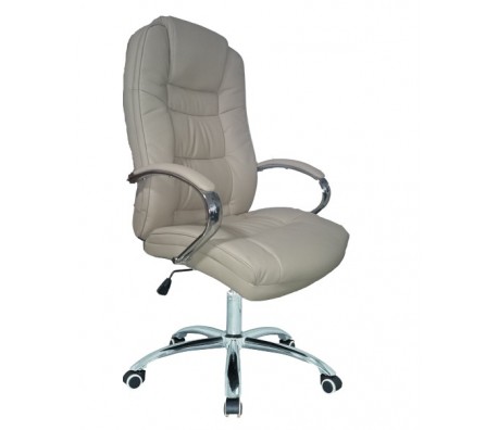 ДИРЕКТОРСКИ ОФИС СТОЛ VALERIO ЕКО КОЖА ХРОМ БЕЖОВ