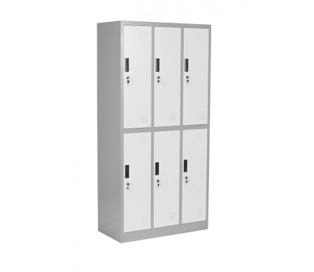 МЕТАЛЕН ГАРДЕРОБ LUX 90/45/185 С 6 ВРАТИ