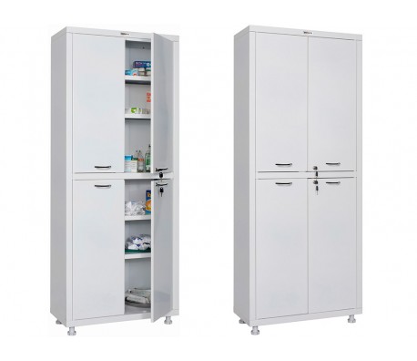 ШКАФ МЕДИЦИНСКИ 4 ПЛЪТНИ ВРАТИ С КЛЮЧ 176/70/32