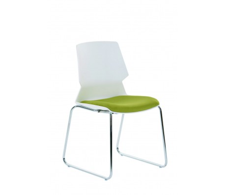 ПОСЕТИТЕЛСКИ ОФИС СТОЛ MERCURY 8 WHITE ХРОМ ЕКО КОЖА - 6 ЦВЯТА