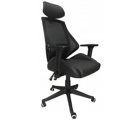 ДИРЕКТОРСКИ СТОЛ ANTARIO МЕШ + ЕКО КОЖА ЧЕРЕН