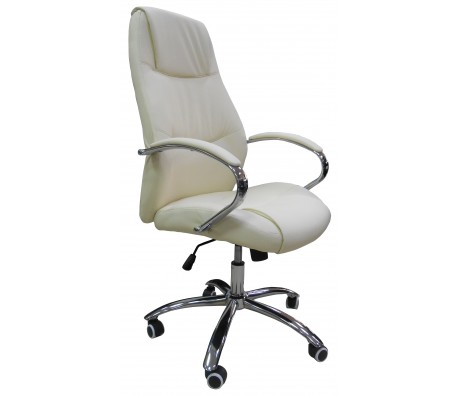 ДИРЕКТОРСКИ СТОЛ ELLEN ХРОМ ЕКО КОЖА КРЕМ