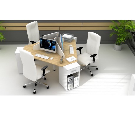БЮРО COMPACT С 3 РАБОТНИ МЕСТА И ПРЕГРАДИ 210/182
