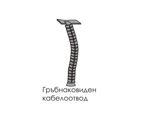 КАБЕЛООТВОД I-OFFICE ГРЪБНАКОВИДЕН 790 ММ