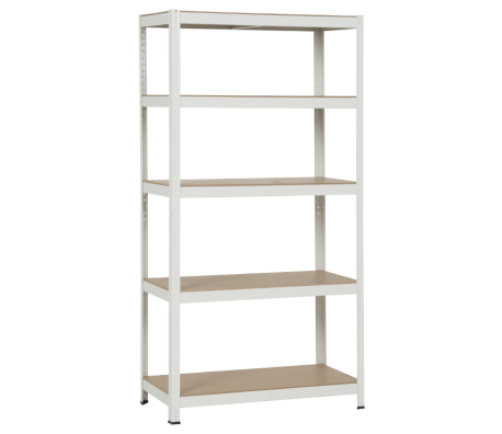 МЕТАЛЕН СТЕЛАЖ NEW AGE CR-1016 - 180Х90Х45 СМ, ДО 250 КГ НА РАФТ БЯЛ