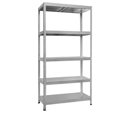 МЕТАЛЕН СТЕЛАЖ HARD 180X80X40 СМ, ДО 130 КГ НА РАФТ ЦИНК