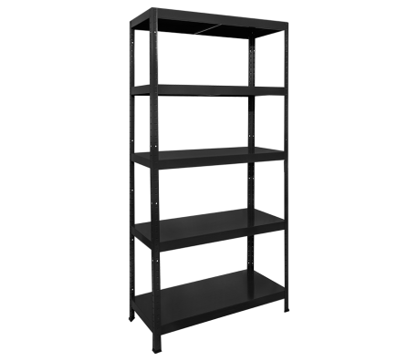 МЕТАЛЕН СТЕЛАЖ HARD 180X80X40 СМ, ДО 90 КГ НА РАФТ  ЧЕРЕН