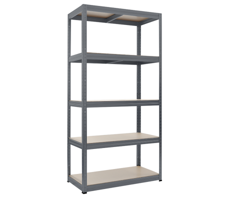 МЕТАЛЕН СТЕЛАЖ STAR 180X90X45 СМ, ДО 350 КГ НА РАФТ СИВ