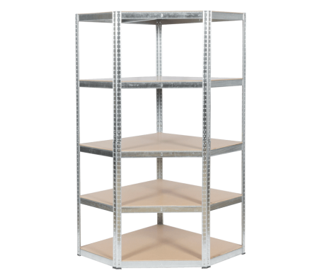 ЪГЛОВ МЕТАЛЕН СТЕЛАЖ NEW AGE CR-1019 - 180X90X45 СМ, ДО 275 КГ НА РАФТ ЦИНК