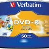 DVD-R VERBATIM 16X 4.7GB ШПИНДЕЛ 50 БР