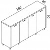 ШКАФ WORKSTOP 4 ВРАТИ 180/40/90