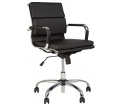 РАБОТЕН СТОЛ SLIM ХРОМ ЕКО КОЖА ЧЕРЕН