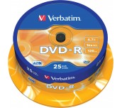 DVD-R VERBATIM 16X 4.7GB ШПИНДЕЛ 25 БР