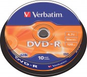 DVD-R VERBATIM 16X 4.7GB ШПИНДЕЛ 10 БР