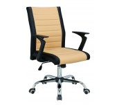 РАБОТЕН СТОЛ VALENTINO ЕКО КОЖА ХРОМ БЕЖОВ/ЧЕРЕН